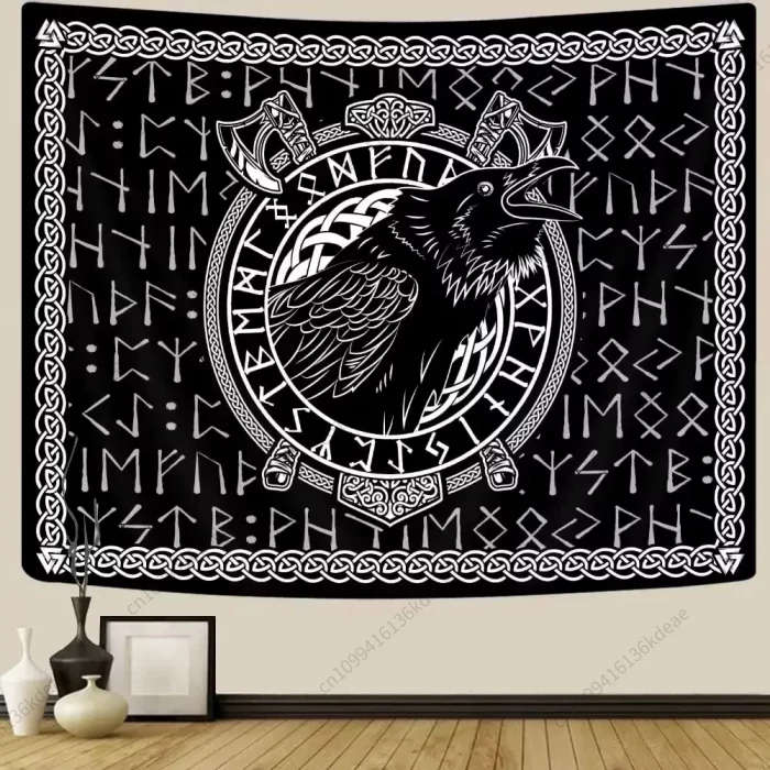 Aesthetic Tapestry Ancient Viking Meditation Runes Flags Tapestries Greek Mythology Wall Hanging Decor Bedroom Background Cloth - Image 3