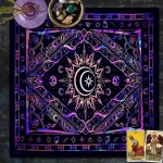 VIKAMA Mandala Flower Tarot Card Tablecloth Sun Tai Chi Tarot Card Tablecloth Divination Cloth Oracle Card Mat Home Decor - Image 3