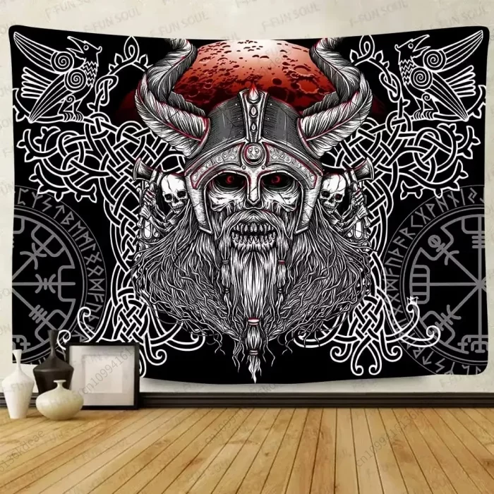 Aesthetic Tapestry Ancient Viking Meditation Runes Flags Tapestries Greek Mythology Wall Hanging Decor Bedroom Background Cloth - Image 5