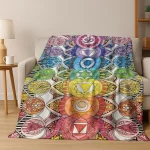 Bohemia Yoga chakra Mandala Spirit Meditation Flannel Blanket,Cozy Soft Throw Blanket for Home Bedroom Bed Sofa Cover Gift Kid - Image 2