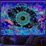 Blacklight Mandala Tapestry Bohemian Hippie Room Decor Aesthetic UV Reactive Yoga Meditation Wall Hanging Tapestrie for Bedroom - Image 6
