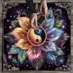 VIKAMA Yin-Yang Mandala Tarot Tablecloth Starry Sky Design Witchcraft Pagan Divination Tarot Altar Cloth Decorative Cover - Image 4