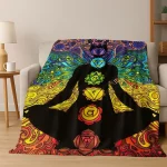 Bohemia Yoga chakra Mandala Spirit Meditation Flannel Blanket,Cozy Soft Throw Blanket for Home Bedroom Bed Sofa Cover Gift Kid - Image 6