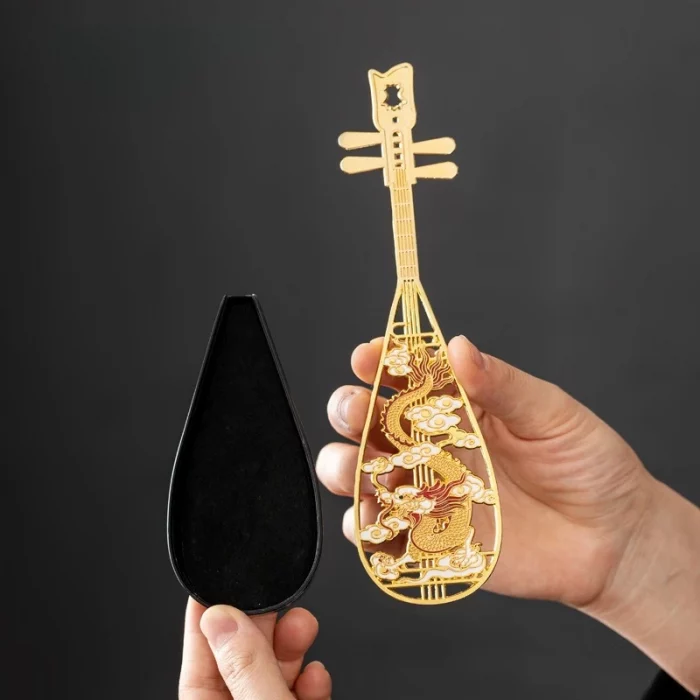 Creative Metal Pipa Incense Burner Chinese Loong Carving Hollow Out Incense Holder Home Fragrance Decorative Ornaments - Image 6