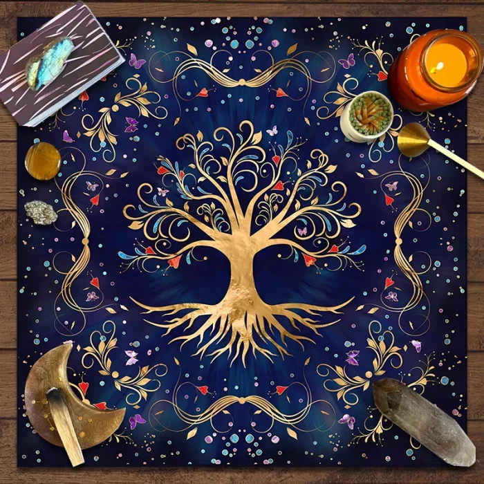 VIKAMA Mandala Flower Tarot Card Tablecloth Sun Tai Chi Tarot Card Tablecloth Divination Cloth Oracle Card Mat Home Decor - Image 5