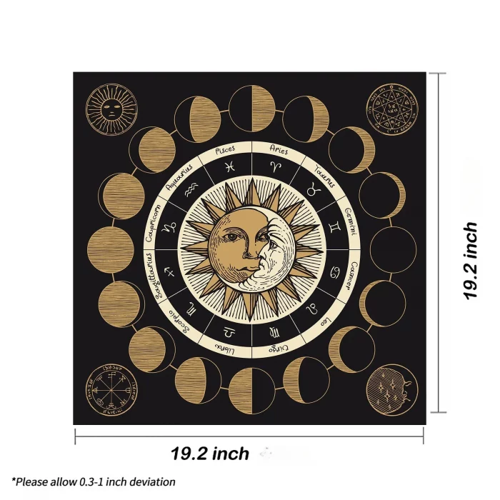 Tarot Square Tablecloth Sea Velvet Fabric Terrace Dining Table Cover Multi-purpose Towel Mandala Life Tree Butterfly - Image 7