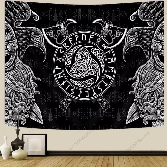 Aesthetic Tapestry Ancient Viking Meditation Runes Flags Tapestries Greek Mythology Wall Hanging Decor Bedroom Background Cloth - Image 4