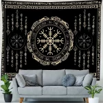 Aesthetic Tapestry Ancient Viking Meditation Runes Flags Tapestries Greek Mythology Wall Hanging Decor Bedroom Background Cloth - Image 2