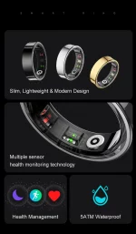 New Smart Ring R09 Health Monitor Multi Sport Mode Skin Temperature Measurement 5ATM Waterproof Smart Ring With Charging Case