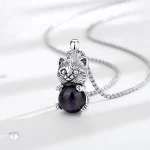 Eudora Cute Cat Amethyst Necklace Energy Natural Healing Stone Crystal Pendant Spiritual Jewelry Meditation Gift for Women Man - Image 4