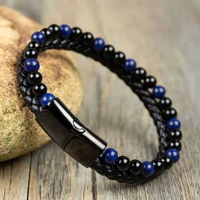 Tiger's Eye Bracelet-Black Obsidian Strength Calming Healing Stone Men's Bracelet-Spiritual Protection Balance Meditation Bracel - Image 2