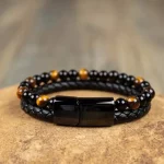 Tiger's Eye Bracelet-Black Obsidian Strength Calming Healing Stone Men's Bracelet-Spiritual Protection Balance Meditation Bracel - Image 7