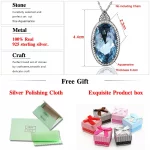 925 Sterling Silver Pendants For Women Vintage Oval Aquamarine Gemstone Pendant Necklace Gothic Style Fine Jewelry Wholesale New - Image 6