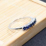 100% Natural Dark Blue Sapphire Ring for Woman 7 PCS 2.5 Mm SI Grade Sapphire Ring Solid 925 Silver Sapphire Ring Romantic Gift - Image 4