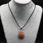 Natural Malachites Lapis Lazulis Pendant Necklace Water Drop Shape Agates Pendant Necklace for Jewelry Necklace Length 55+5cm - Image 2