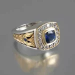 Luxury 925 Ring for Men Natural 2 Carat Sapphire with Diamond Jewelry Anillos De Bizuteria Anillos Gemstone Rings Box - Image 3