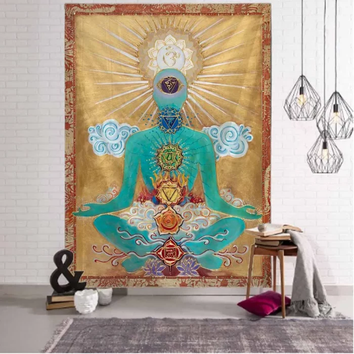 Indian Buddha Mandala Tapestry Meditation Art Printed Wall Tapestry Hippie Psychedelic Bohemian Wall Art Deco Yoga Mat - Image 6