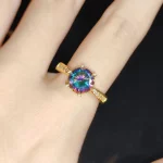 18K Gold Ring for Women Natural 2 Carat Diamond with Diamond Jewelry Anillos De Bizuteria Anillos Mujer Gemstone Rings Box - Image 2