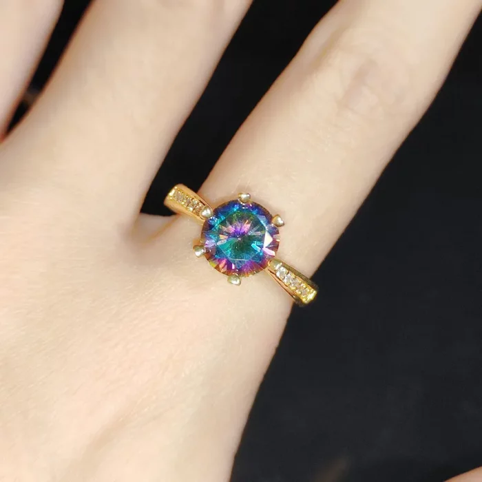 18K Gold Ring for Women Natural 2 Carat Diamond with Diamond Jewelry Anillos De Bizuteria Anillos Mujer Gemstone Rings Box - Image 2