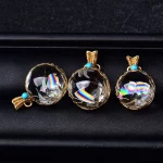 Natural Clear Quartz Crystal Mini Sphere Rainbow Ball Pendant Gifts - Image 5