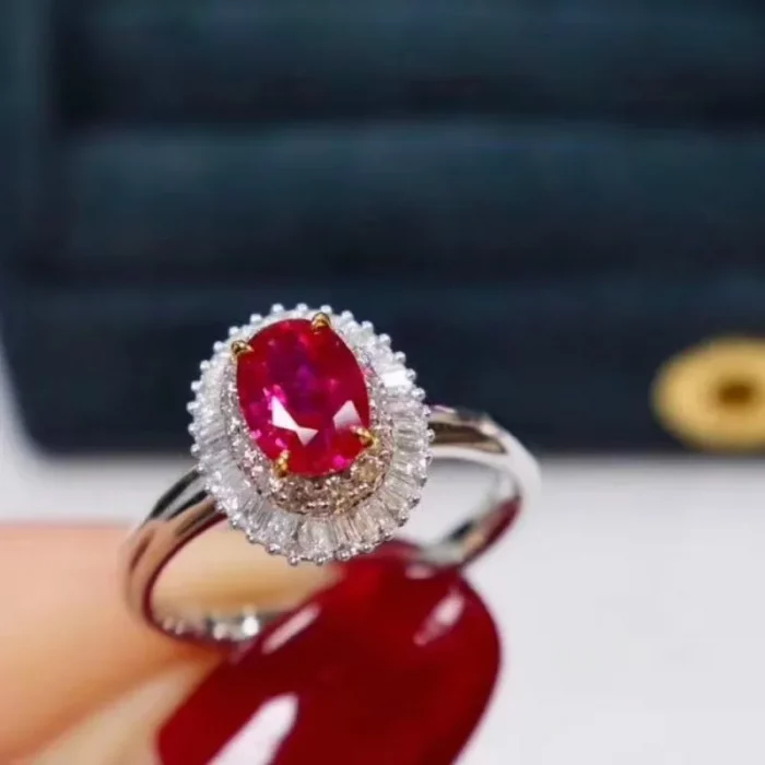 Top Quality Natural and Real Ruby Ring Gemstone Wedding Engagement Rings for Women Fine Jewelry Gift Wholesale - Image 5