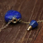 Clear Quartz Heart Bottle Essential Oil Pendant Necklaces for Women Natural Stone Lapis Lazuli Perfume Bottle Necklace Jewelry - Image 3