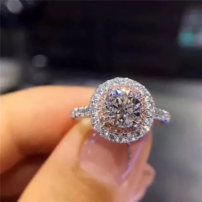 100% Real 18K Gold Ring for Women Natural AAA Moissanite Jewelry Gemstone Anillos De Bizuteria Tension Setting Mini Diamond Ring - Image 5