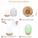 Wifi Control Air Humidifier Aroma Essential Oil Diffuser 7 Colors LED Night Light Cool Buddha Mist Maker Aromatherapy For Home - Image 7