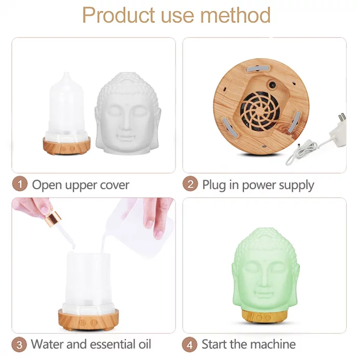 Wifi Control Air Humidifier Aroma Essential Oil Diffuser 7 Colors LED Night Light Cool Buddha Mist Maker Aromatherapy For Home - Image 7