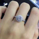 100% Real 18K Gold Ring for Women Natural AAA Moissanite Jewelry Gemstone Anillos De Bizuteria Tension Setting Mini Diamond Ring - Image 6