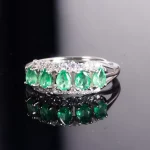 Natural Emerald Wedding Ring Natural Gemstone 925 Sterling Silver Rings Fine Elegant Jewelry for Women Best Gift New - Image 3