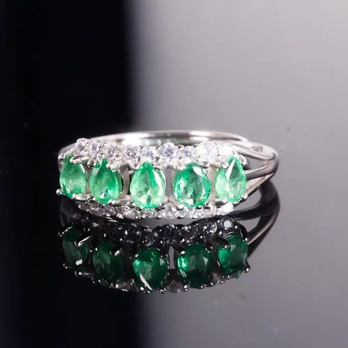 Natural Emerald Wedding Ring Natural Gemstone 925 Sterling Silver Rings Fine Elegant Jewelry for Women Best Gift New - Image 3