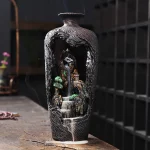 Home Decor Vase Design Ornament Resin Handiwork Lucky Fengshui Waterfall Backflow Incense Burner Censer - Image 3