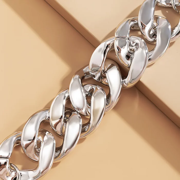 Retro Simple Hip Hop Thick Link Chain Bracelet Women's CCB Material Exaggerated Cool Twist Thicks Bracelets Glamour Girl Jewelry - Image 6