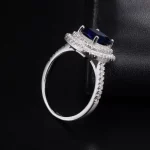 6 style Real 100% 925 Sterling Silver Rings finger Jewelry Eternal natural Blue Sapphire Wedding Engagement Ring for Women - Image 5
