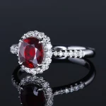 Classic natural ruby Red Stone Rings for Women 925 Sterling Silver Fashion Anniversary Jewelry For girls Christmas Day Gift - Image 4