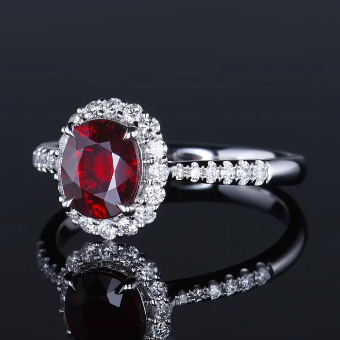 Classic natural ruby Red Stone Rings for Women 925 Sterling Silver Fashion Anniversary Jewelry For girls Christmas Day Gift - Image 4
