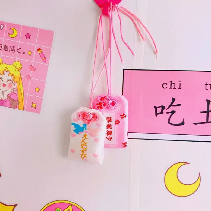 39Style New Omamori Pray Fortune Beauty Health Safe Transparent Wealth Bag Guard Talisman Pendant Keychain Couple Gift - Image 7