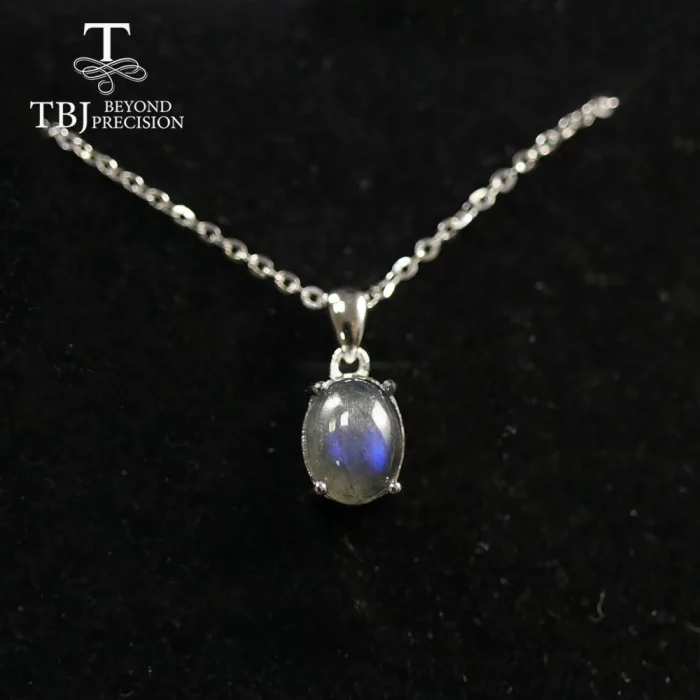Multi ov 7*9mm Gemstone Pendant ,simple design black opal neckalce aquamarine pendant labradorite pendant 925 sterling silver - Image 7