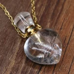 Clear Quartz Heart Bottle Essential Oil Pendant Necklaces for Women Natural Stone Lapis Lazuli Perfume Bottle Necklace Jewelry - Image 5