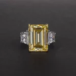 Wong Rain Vintage 925 Sterling Silver Emerald Cut Lab Sapphire Gemstone Wedding Engagement Ring Fine Jewelry Wholesale - Image 4