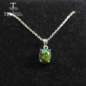 Multi ov 7*9mm Gemstone Pendant ,simple design black opal neckalce aquamarine pendant labradorite pendant 925 sterling silver