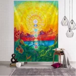 Indian Buddha Mandala Tapestry Meditation Art Printed Wall Tapestry Hippie Psychedelic Bohemian Wall Art Deco Yoga Mat - Image 5