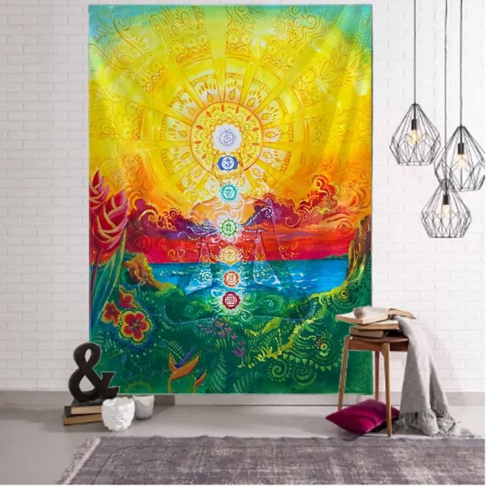 Indian Buddha Mandala Tapestry Meditation Art Printed Wall Tapestry Hippie Psychedelic Bohemian Wall Art Deco Yoga Mat - Image 5