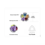 JewelryPalace 2.6ct Genuine Blue Topaz Amethyst Citrine Garnet Peridot 925 Sterling Silver Pendant Necklace for Woman No Chain - Image 6