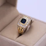 Luxury 925 Ring for Men Natural 2 Carat Sapphire with Diamond Jewelry Anillos De Bizuteria Anillos Gemstone Rings Box - Image 5