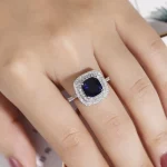 6 style Real 100% 925 Sterling Silver Rings finger Jewelry Eternal natural Blue Sapphire Wedding Engagement Ring for Women - Image 7