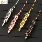 CSJA Pendulum Metal for Dowsing Pendule Pendulo Divination Radiestesia Healing Women Men Amulet Screw Shape Charm Jewelry G190