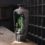 Home Decor Vase Design Ornament Resin Handiwork Lucky Fengshui Waterfall Backflow Incense Burner Censer - Image 7