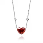 100% 925 Real Silver 10*12mm Heart-Shaped Aquamarine High Carbon Diamond Pendant Necklace for Women Wedding Party Fine Jewelry - Image 4